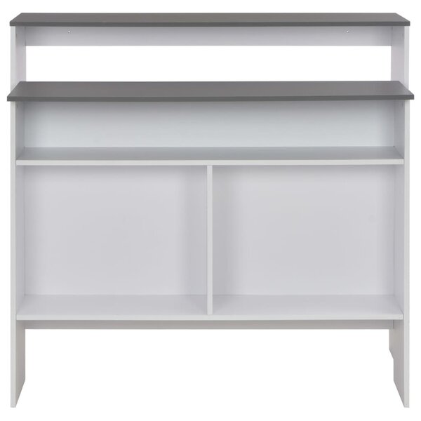 Fehér és szürke bárasztal 2 asztallappal 130 x 40 x 120 cm