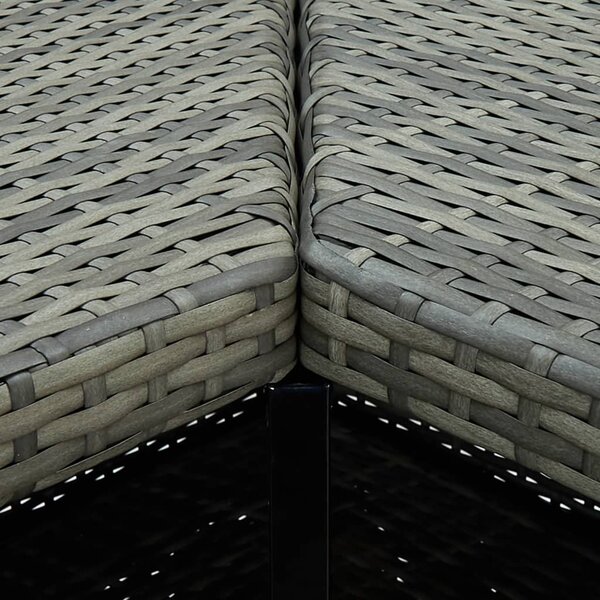 Szürke polirattan sarok bárasztal 100 x 50 x 105 cm