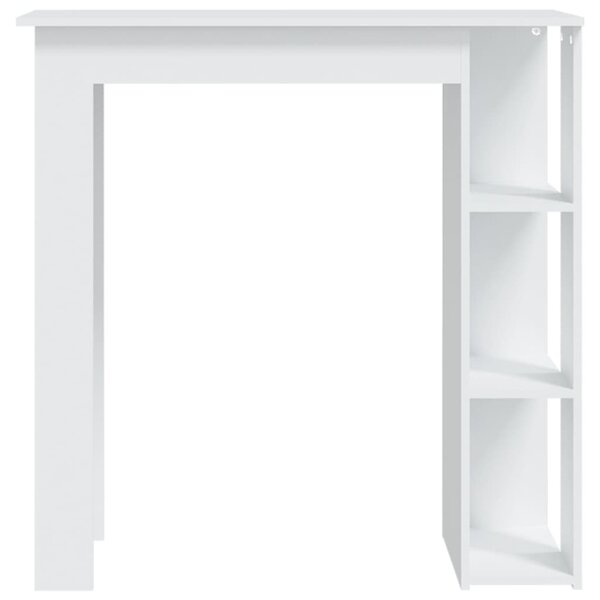 Fehér szerelt fa bárasztal polccal 102 x 50 x 103,5 cm