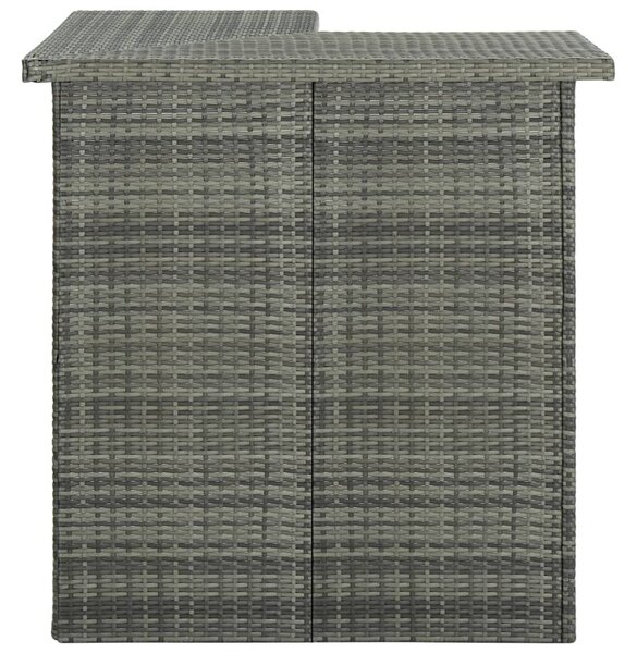 Szürke polirattan sarok bárasztal 100 x 50 x 105 cm
