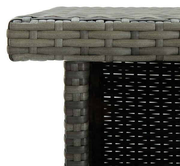 Szürke polirattan sarok bárasztal 100 x 50 x 105 cm
