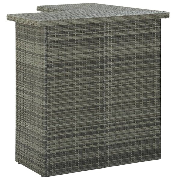 Szürke polirattan sarok bárasztal 100 x 50 x 105 cm