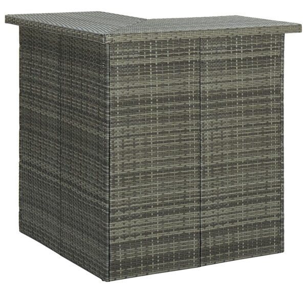 Szürke polirattan sarok bárasztal 100 x 50 x 105 cm