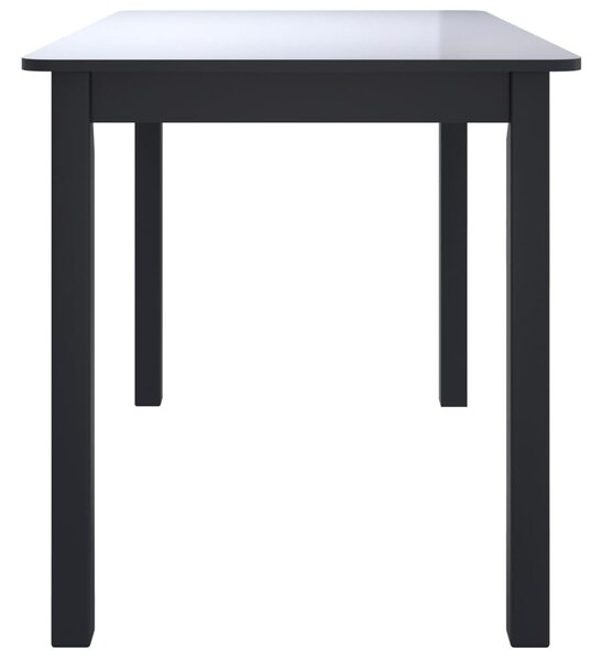 Fekete tömör gumifa étkezőasztal 114 x 71 x 75 cm