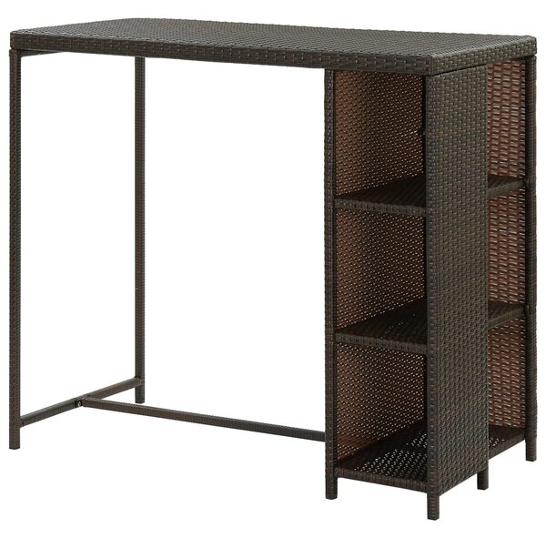 Barna polyrattan kerti tárolóláda 120 x 60 x 110 cm