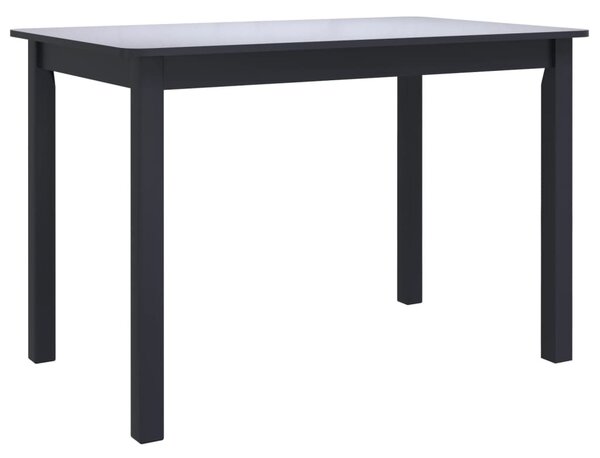 Fekete tömör gumifa étkezőasztal 114 x 71 x 75 cm