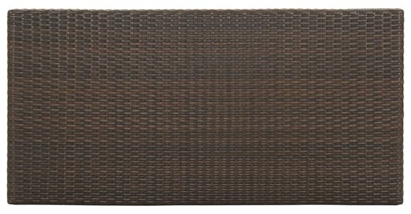 Barna polyrattan kerti tárolóláda 120 x 60 x 110 cm
