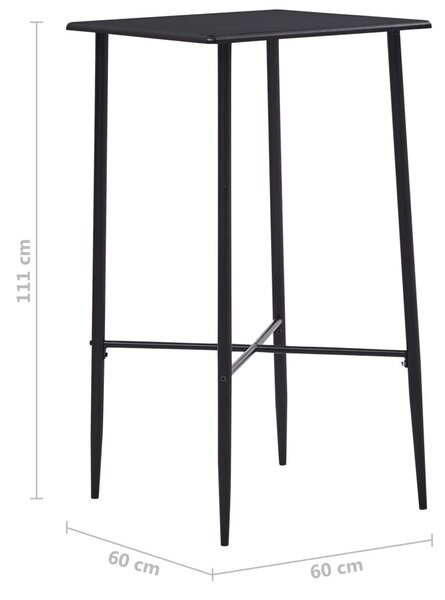 Fekete MDF bárasztal 60 x 60 x 111 cm