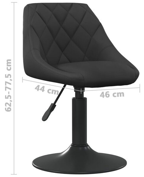 2 db fekete bársony forgó étkezőszék