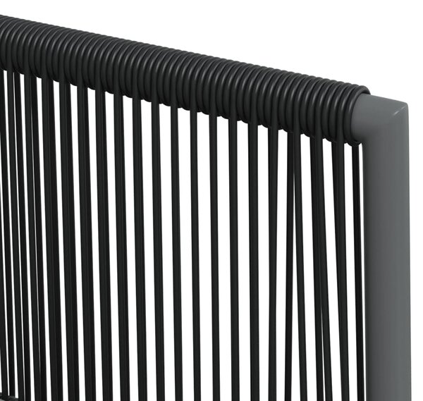 4 db fekete polyrattan kerti szék párnával 54x60,5x83,5 cm