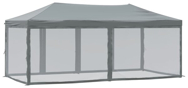 Antracitszürke összecsukható partisátor oldalfalakkal 3x6 m