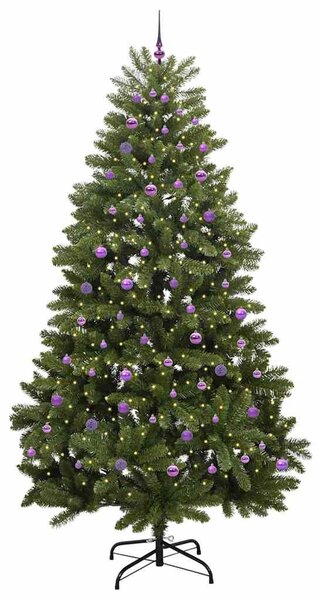 Mű karácsonyfa 270 cm 300 LED Meleg fehér PVC és Acél Zöld