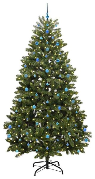 Mű karácsonyfa 270 cm 300 LED Meleg fehér PVC és Acél Zöld
