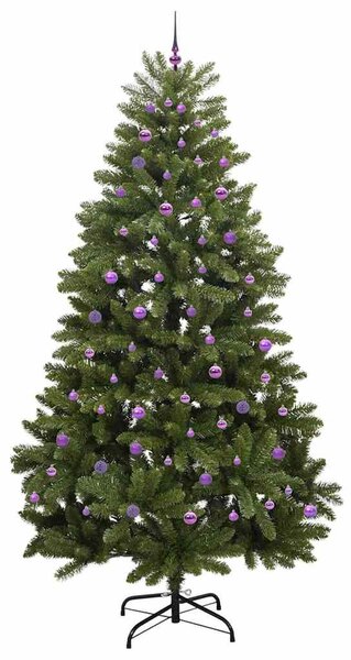 Mű karácsonyfa 270 cm 300 LED Meleg fehér PVC és Acél Zöld
