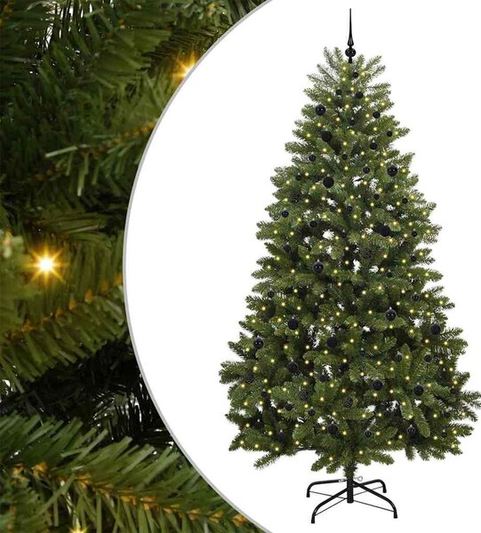 Mű karácsonyfa 270 cm 300 LED Meleg fehér PVC és Acél Zöld