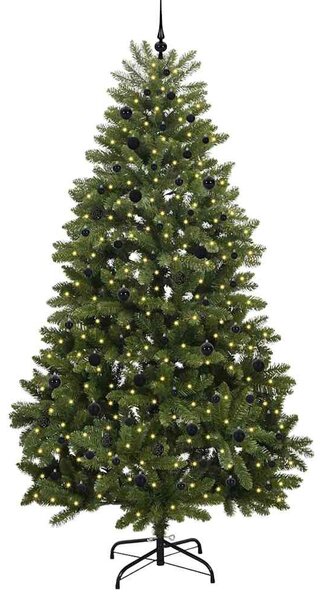 Mű karácsonyfa 270 cm 300 LED Meleg fehér PVC és Acél Zöld