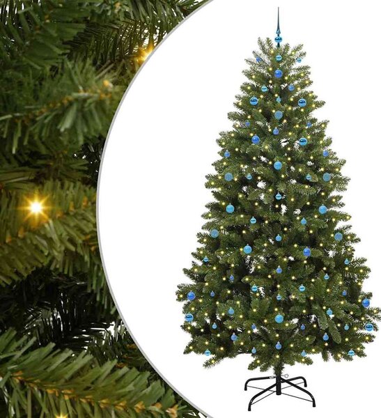 Mű karácsonyfa 270 cm 300 LED Meleg fehér PVC és Acél Zöld