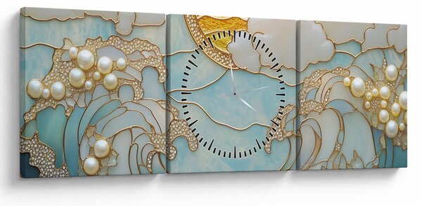 Kép - 3D gyöngyök az óceánban (órával) (90x30 cm)