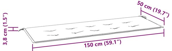 Tömör tíkfa rakásolható kerti pad párnával 159 cm