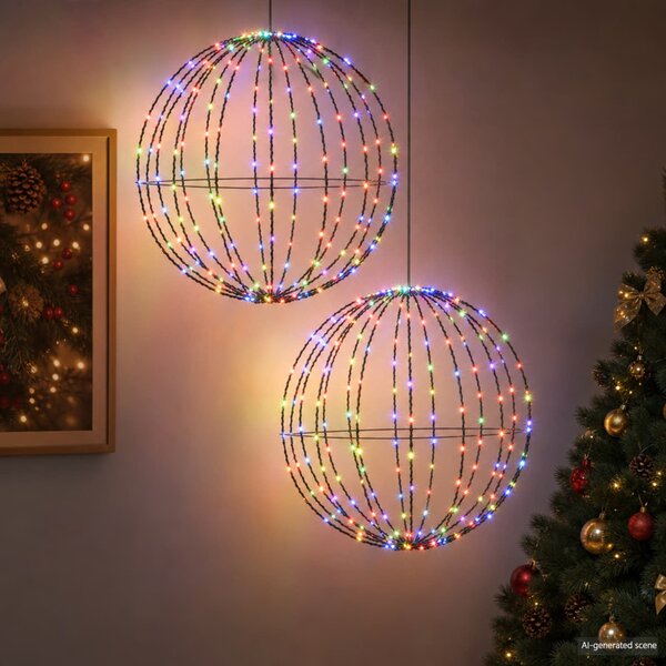 Karácsonyi csúcsdísz világítás 2 db 384 LED RGB