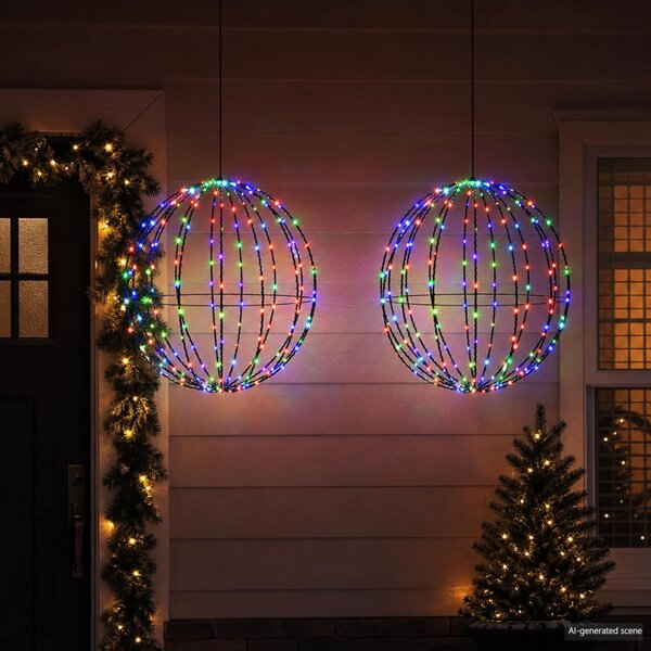 Karácsonyi csúcsdísz világítás 2 db 384 LED RGB