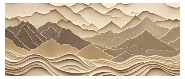 Kép - 3D hegyvonalak (120x50 cm)