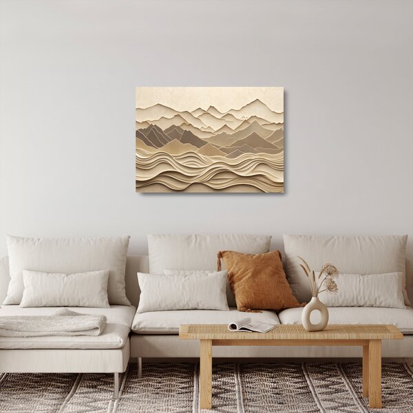 Üveg kép - 3D hegyvonalak (70x50 cm)