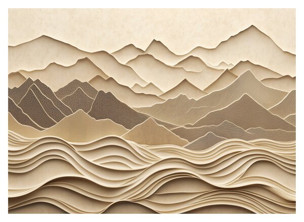 Kép - 3D hegyvonalak (70x50 cm)