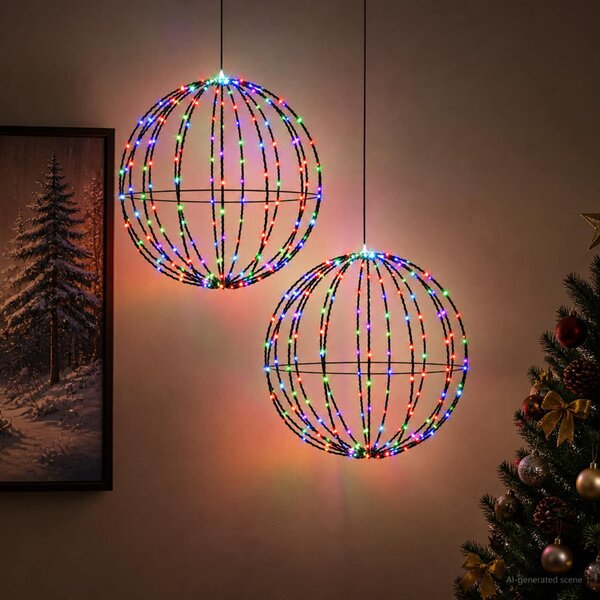 Karácsonyi csúcsdísz világítás 2 db 320 LED Többszínű