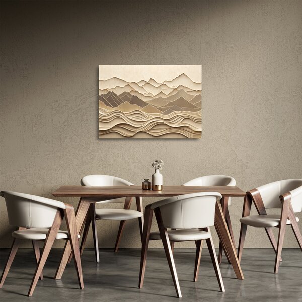 Üveg kép - 3D hegyvonalak (70x50 cm)