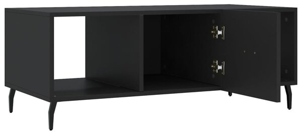 Fekete szerelt fa dohányzóasztal 102 x 50 x 40 cm