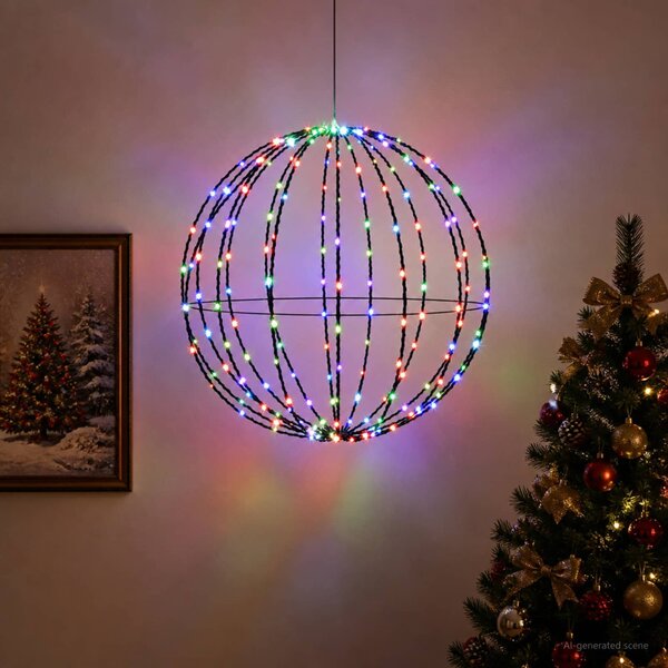 Karácsonyi csúcsdísz világítás 96 LED RGB Átmérő 30 x 32 cm