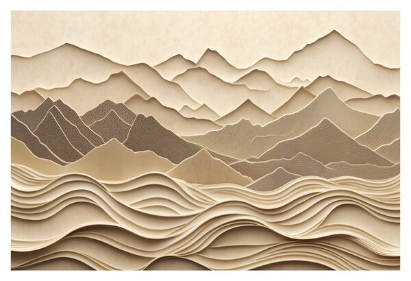 Kép - 3D hegyvonalak (90x60 cm)