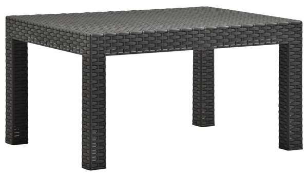 Antracitszürke PP rattan kerti asztal 58 x 58 x 41 cm