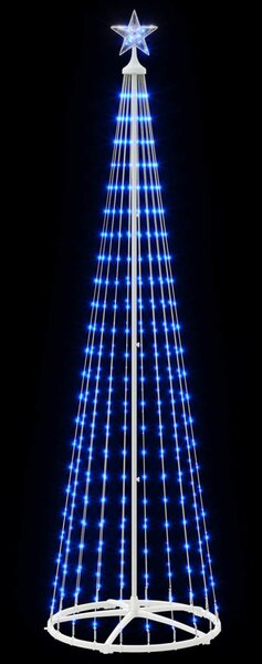 LED-es kúpos karácsonyfa 250 cm 470 LED Kék Acél Fehér