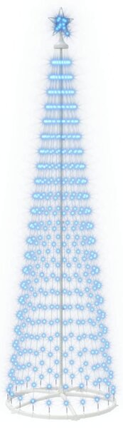 LED-es kúpos karácsonyfa 250 cm 470 LED Kék Acél Fehér