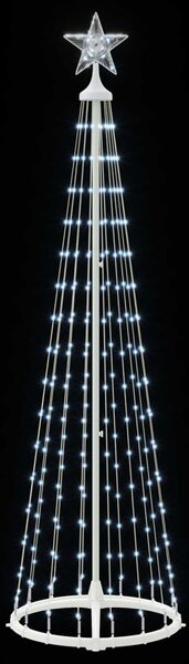 LED-es kúpos karácsonyfa 180 cm 250 LED Hideg fehér Acél Fehér