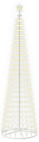 LED-es kúpos karácsonyfa 250 cm 470 LED Meleg fehér Acél Fehér