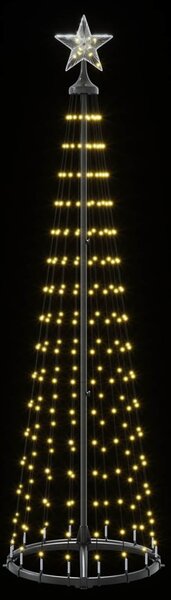 LED-es kúpos karácsonyfa 180 cm 250 LED Meleg fehér Acél Fehér