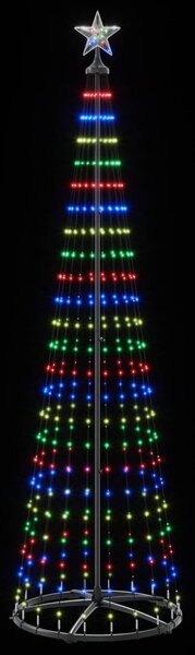 LED-es kúpos karácsonyfa 250 cm 470 LED Többszínű Acél Fehér