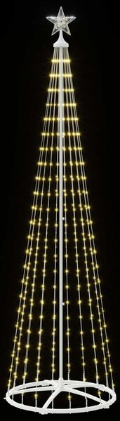 LED-es kúpos karácsonyfa 250 cm 470 LED Meleg fehér Acél Fehér