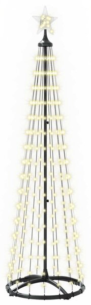 LED-es kúpos karácsonyfa 180 cm 250 LED Meleg fehér Acél Fehér