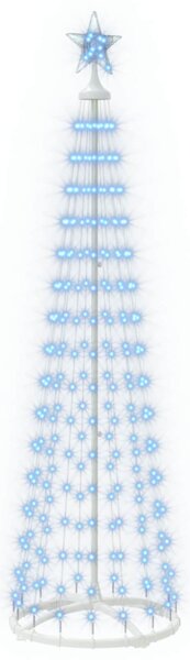 LED-es kúpos karácsonyfa 180 cm 250 LED Kék Acél Fehér