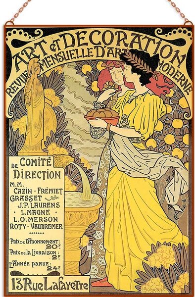 Szecessziós kép - Art et Decoration üvegkép, falikép