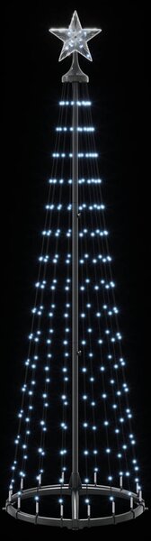 LED-es kúpos karácsonyfa 180 cm 250 LED Hideg fehér Acél Fehér