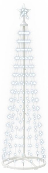 LED-es kúpos karácsonyfa 180 cm 250 LED Hideg fehér Acél Fehér
