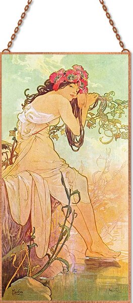 Alphonse Mucha - Nyár üvegkép, falikép