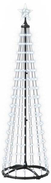 LED-es kúpos karácsonyfa 180 cm 250 LED Hideg fehér Acél Fehér