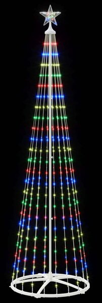 LED-es kúpos karácsonyfa 250 cm 470 LED Többszínű Acél Fehér