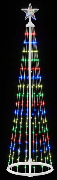 LED-es kúpos karácsonyfa 180 cm 250 LED Többszínű Acél Fehér